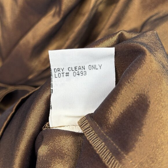 R&M Richards Bronze Metallic Top Womens 14W Tie Waist Zip Back *READ FLAW* NWT - Picture 6 of 10